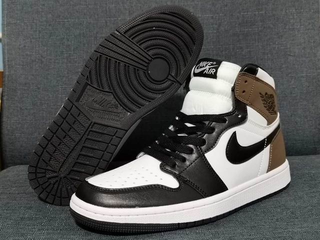 Air Jordan 1 Men's Basketball Shoes White Black Olive-48